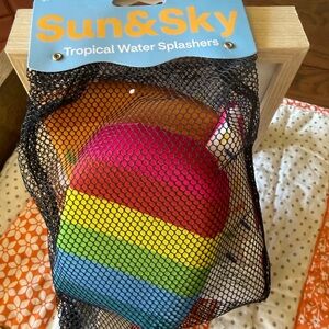 Sun & Sky Tropical Water Splashers - Rainbow Striped Pool/Beach Toy Set